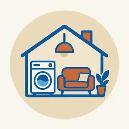 Maison, lave-linge et canapé : le thème maison et appareils.