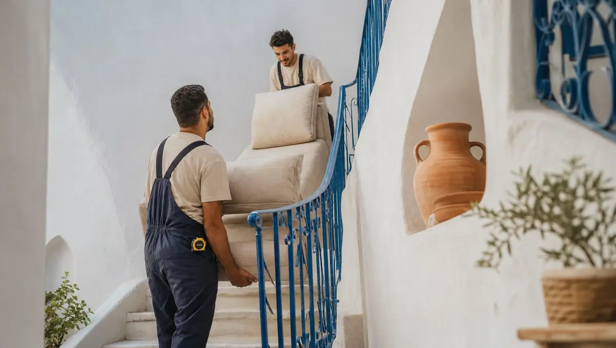 Un passage mesuré avant de faire entrer un canapé.